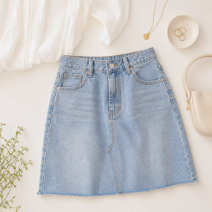 Aria High-Rise Denim Skirt