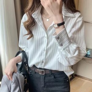 Vintage Stripe Button-Up Shirt