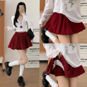 Bubble Hem A-Line Mini Skort